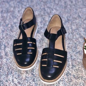 Clark’s leather platforms shoes.